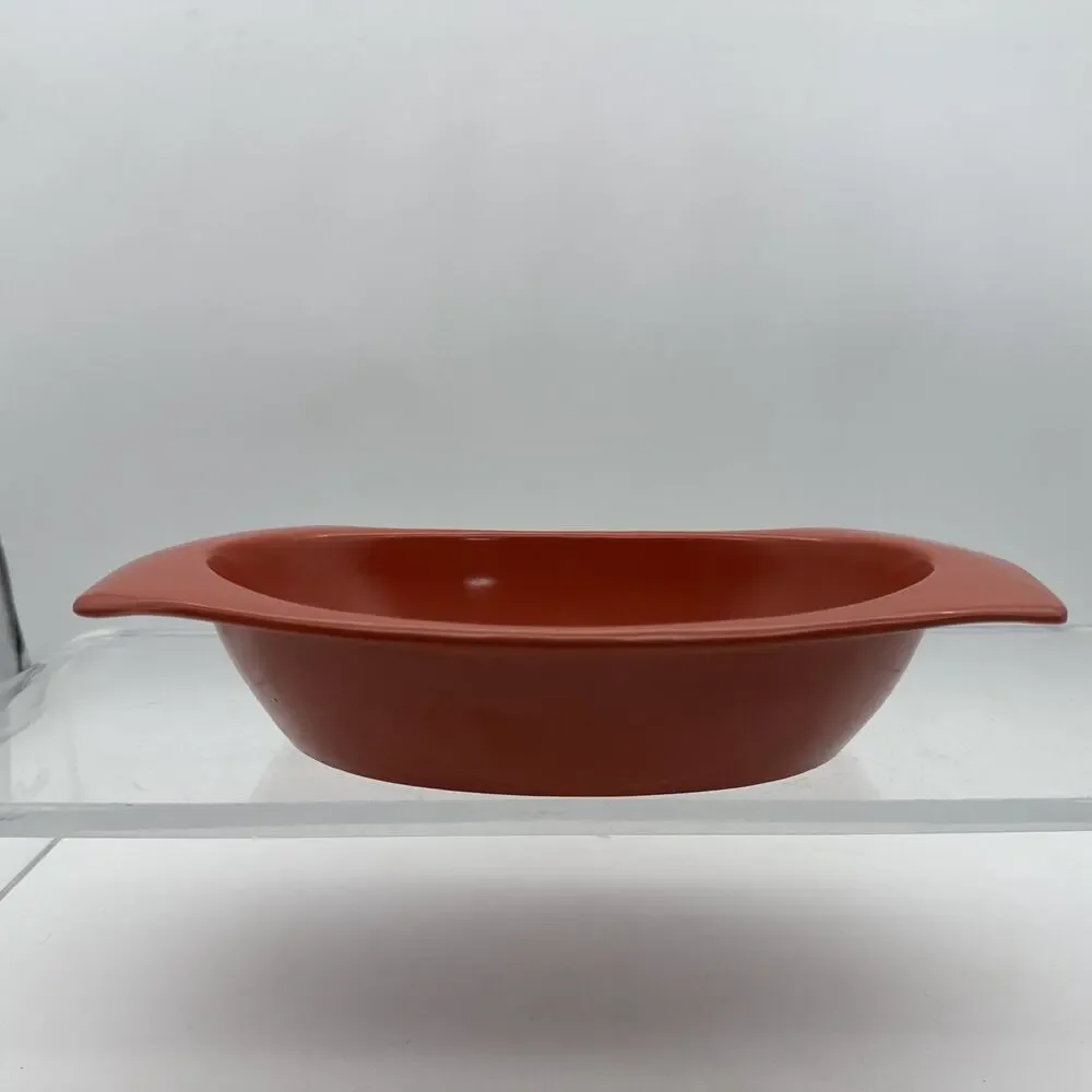 Prolon Vintage Melamine Burnt Orange Oval Serving Bowls 11
